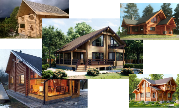 Wooden Cottages - House (572x345), Png Download