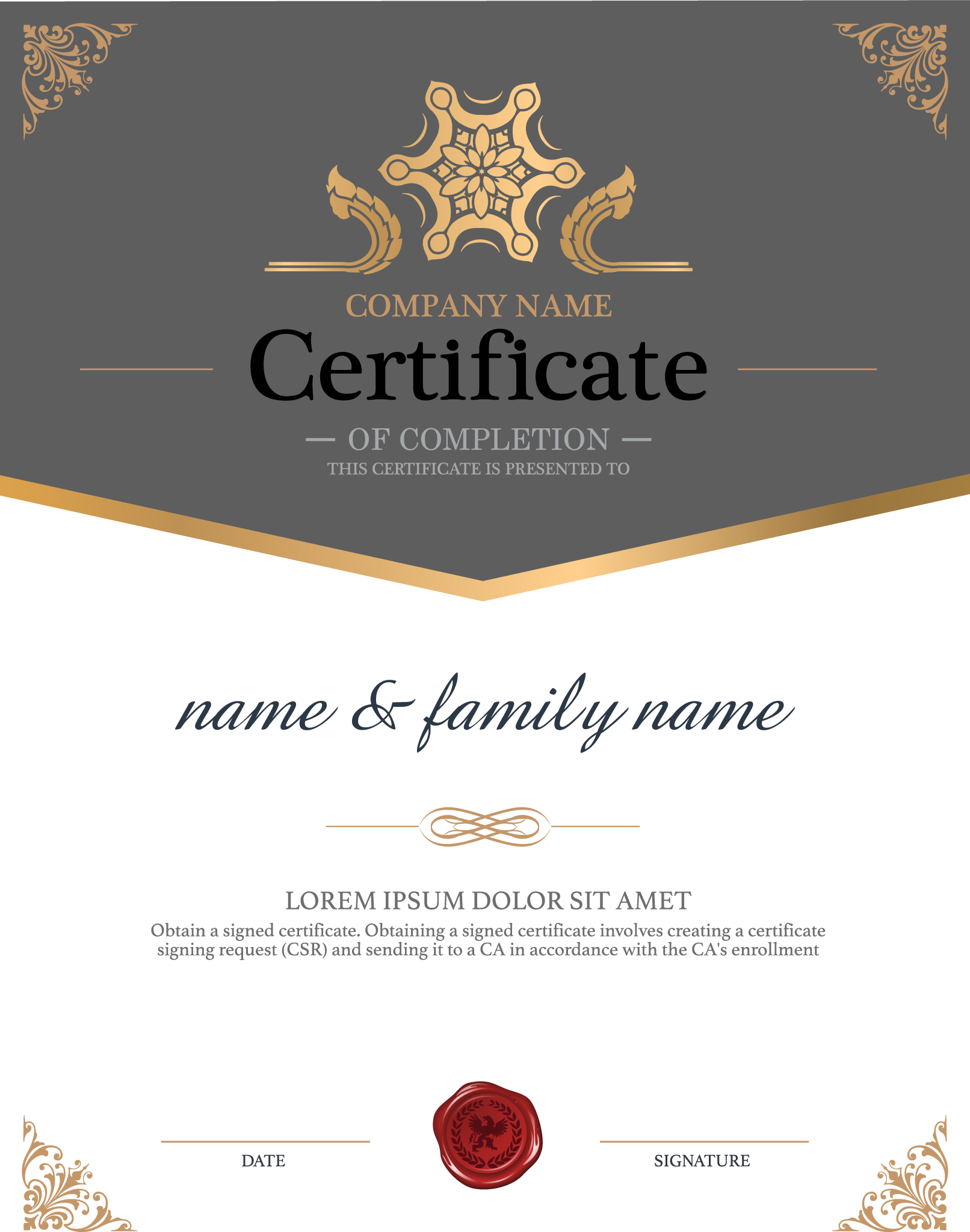Certificate Background Png - Training Certificate Of Completion Png Template (1612x2048), Png Download