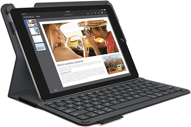 Logitech Type+ Protective Case With Integrated Keyboard (393x393), Png Download