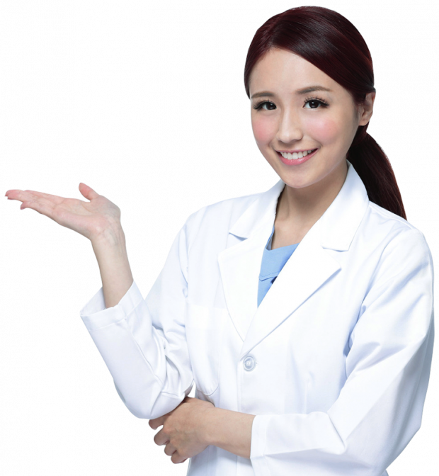 Manufacturing & Qa - Lady Doctor Pointing Finger Png (620x672), Png Download