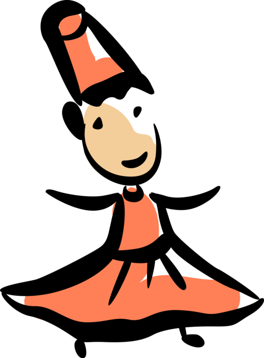 Vector Illustration Of Mawlaw'īyya Sufi Muslim Whirling - Sufism (517x700), Png Download