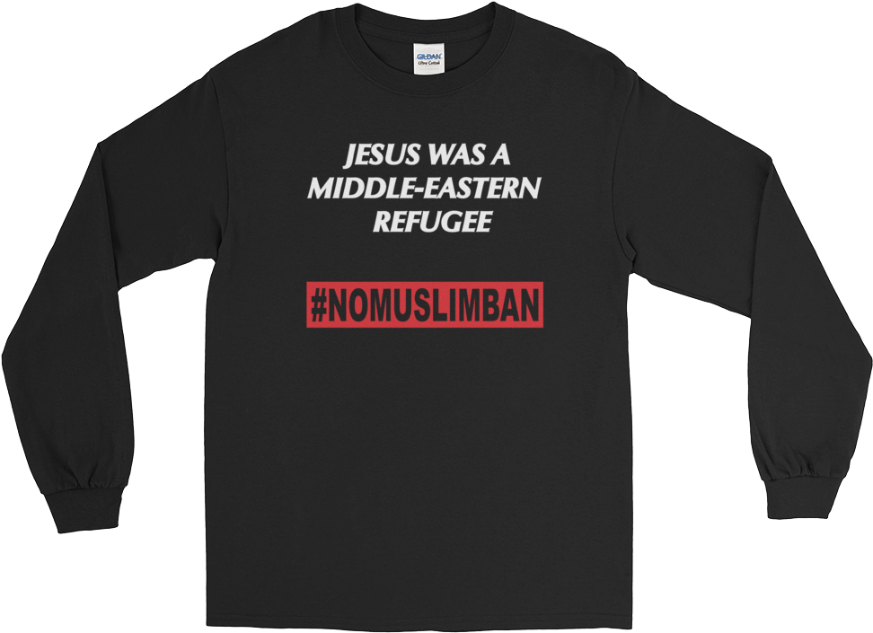 No Muslim Ban Ls - You Can't Think And Hit (1000x1000), Png Download