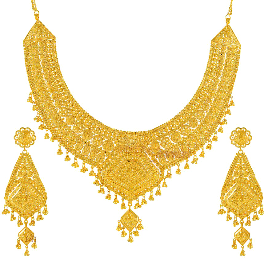 Gold Jewellery Png High-quality Image - Indian Wedding Necklace Gold (858x850), Png Download