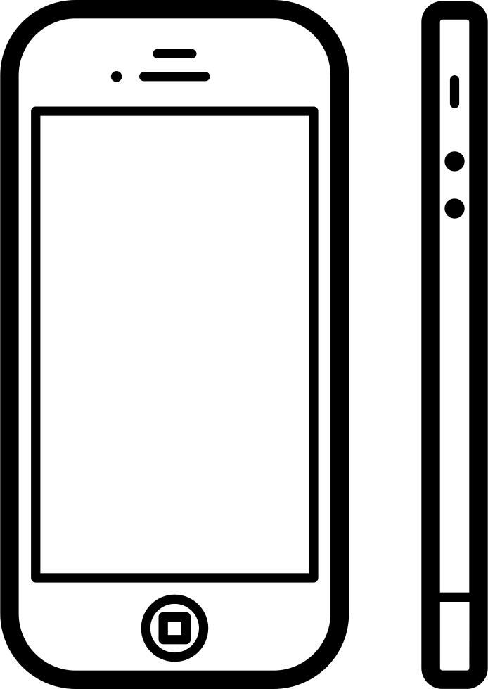 Apple Iphone 4 From Front And Side View Comments - Iphone Side View Vector (694x980), Png Download