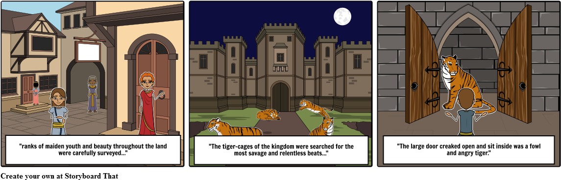 The Lady And The Tiger - The Canterbury Tales (1164x385), Png Download