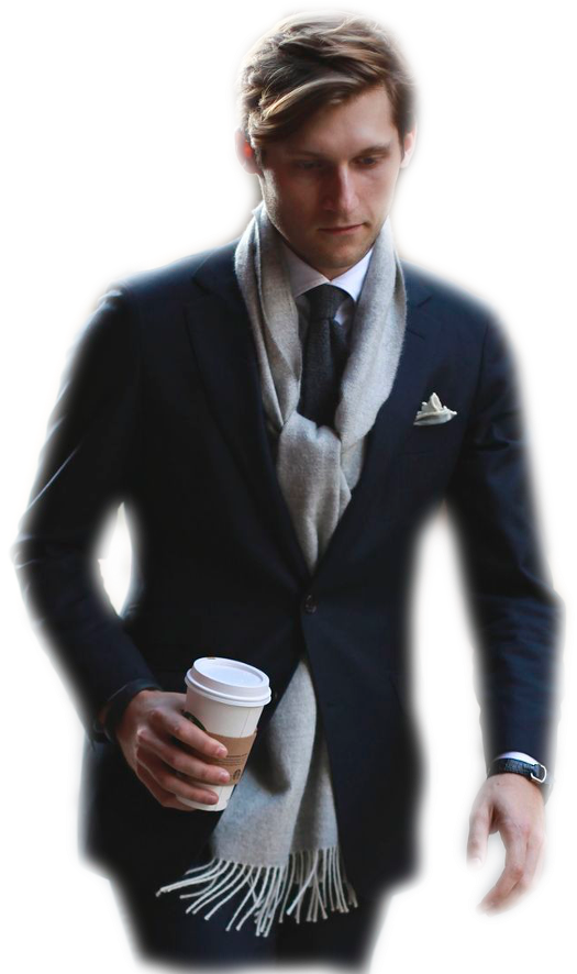 Les Tubes De Lola - Suit With Scarf (600x900), Png Download