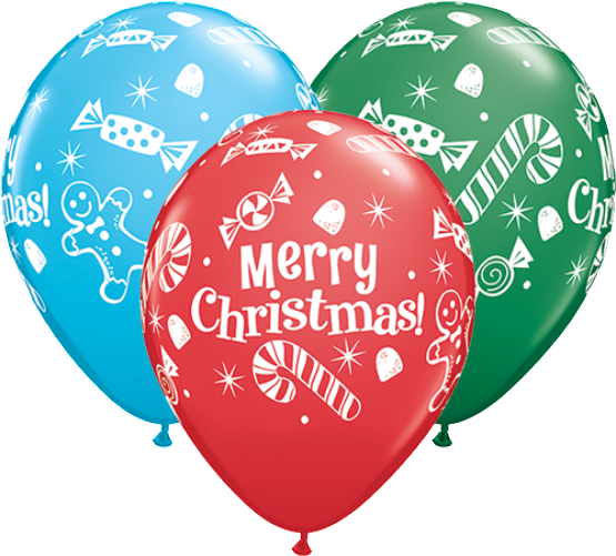 11" Christmas Candies - Christmas Balloons (555x501), Png Download