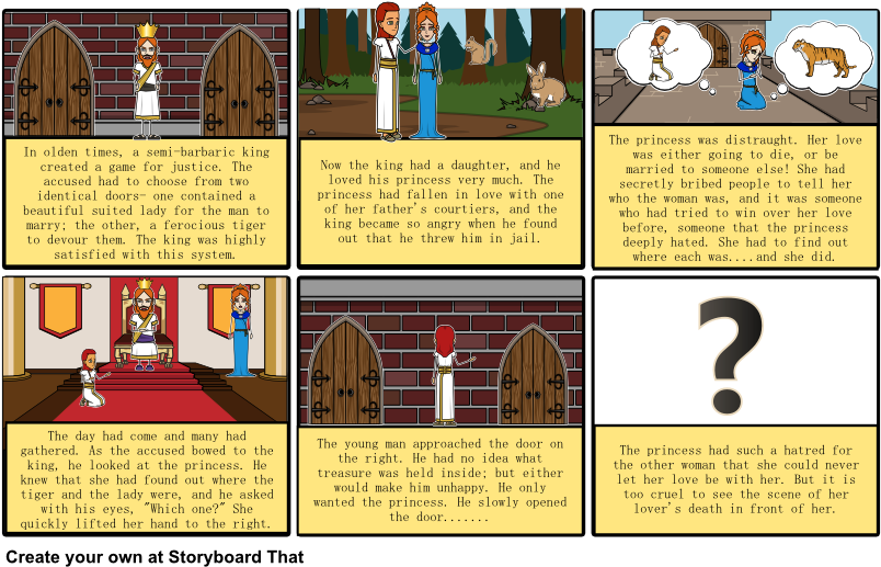 The Lady Or The Tiger - Storyboard (815x524), Png Download