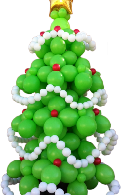 3d Link O Loon® Balloon Christmas Tree By Eddie Heyland, - Decoração De Natal Baloes (495x400), Png Download