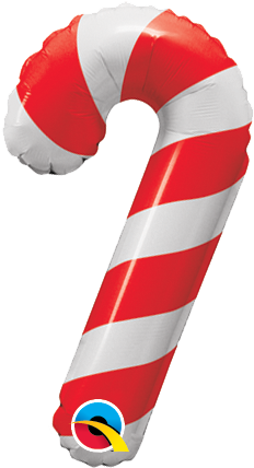 Candy Cane 14" Mini Shape Foil Balloon - Qualatex Candy Cane Balloon (427x427), Png Download
