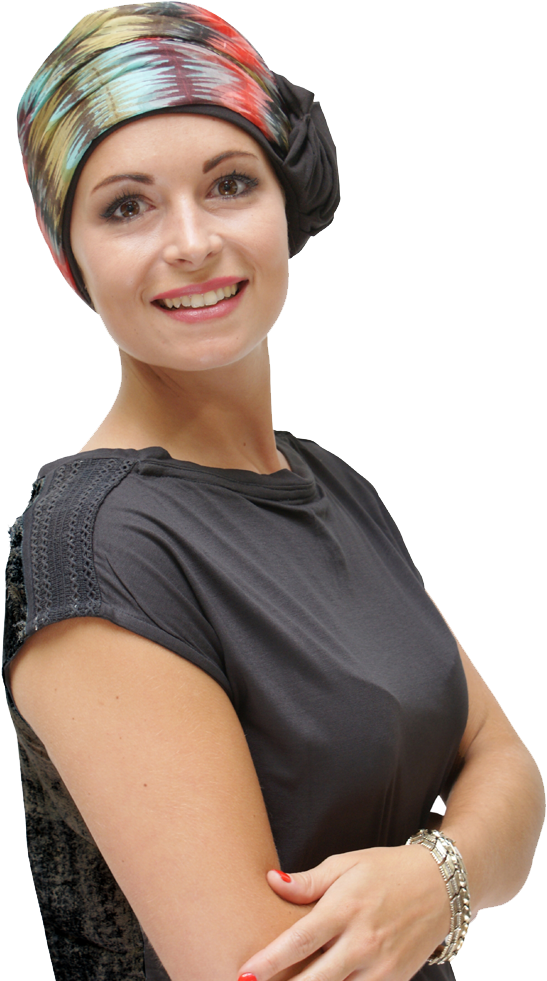 Chemo Hats And Scarves Autumn Jazz Silk Chemo Scarf - Alma 2 - Chemo Hat (667x1000), Png Download