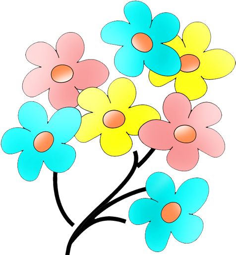 Flowers Flower Image Gallery Useful Floral Clip Art - Colorful Flowers Clipart (537x537), Png Download