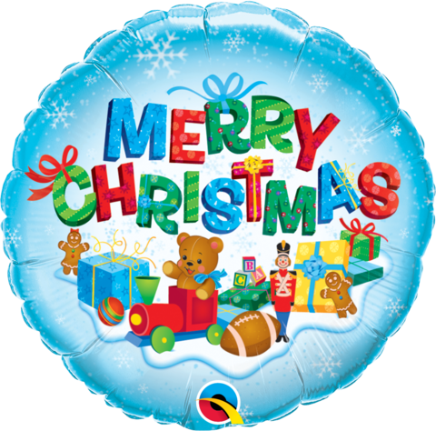 Christmas Balloons - 18" Merry Christmas Presents Balloon (480x474), Png Download