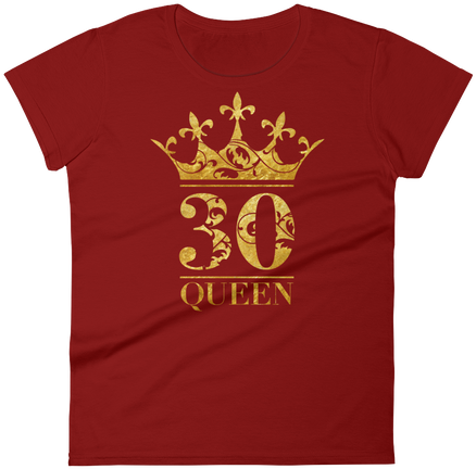 Womens 30th Birthday 30 Queen Gift T-shirt Gold Foil - T-shirt (498x498), Png Download