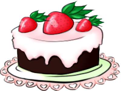 Anime Birthday Cake Drawing - Birthday Cake Chibi (400x300), Png Download