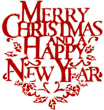 Merry Christmas Words Christmas And - We Wish You A Merry Christmas And Happy New Year Clip (428x449), Png Download