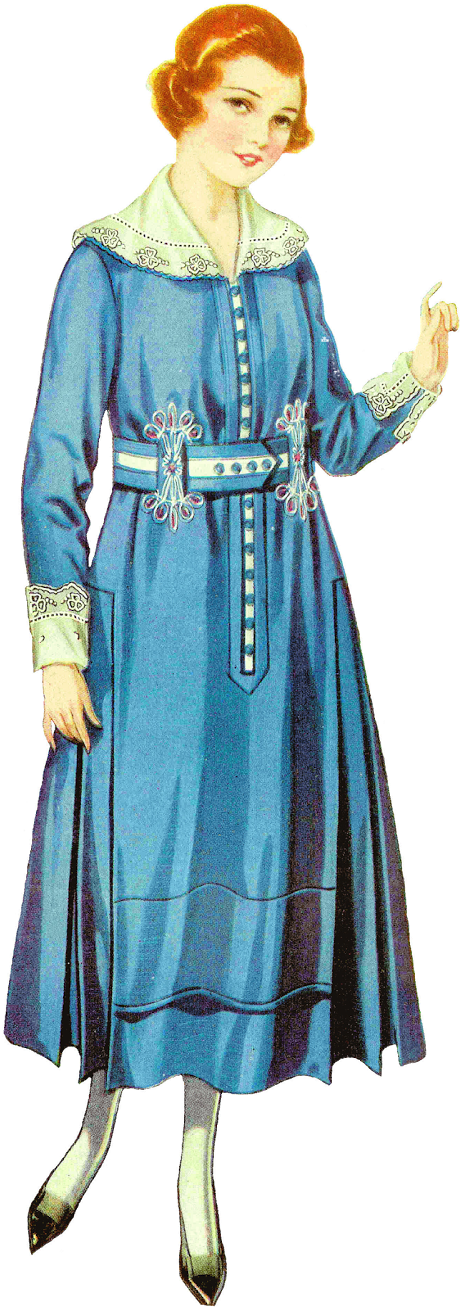 How Stylish Clothes Were In 1917 These Are Two Fashion - Dress (592x1600), Png Download