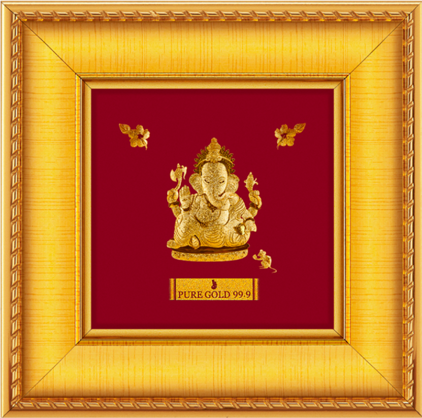 A9 Ganesha - Gold (580x795), Png Download
