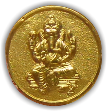 1414491931 - Lord Ganesh Gold Coin (450x450), Png Download