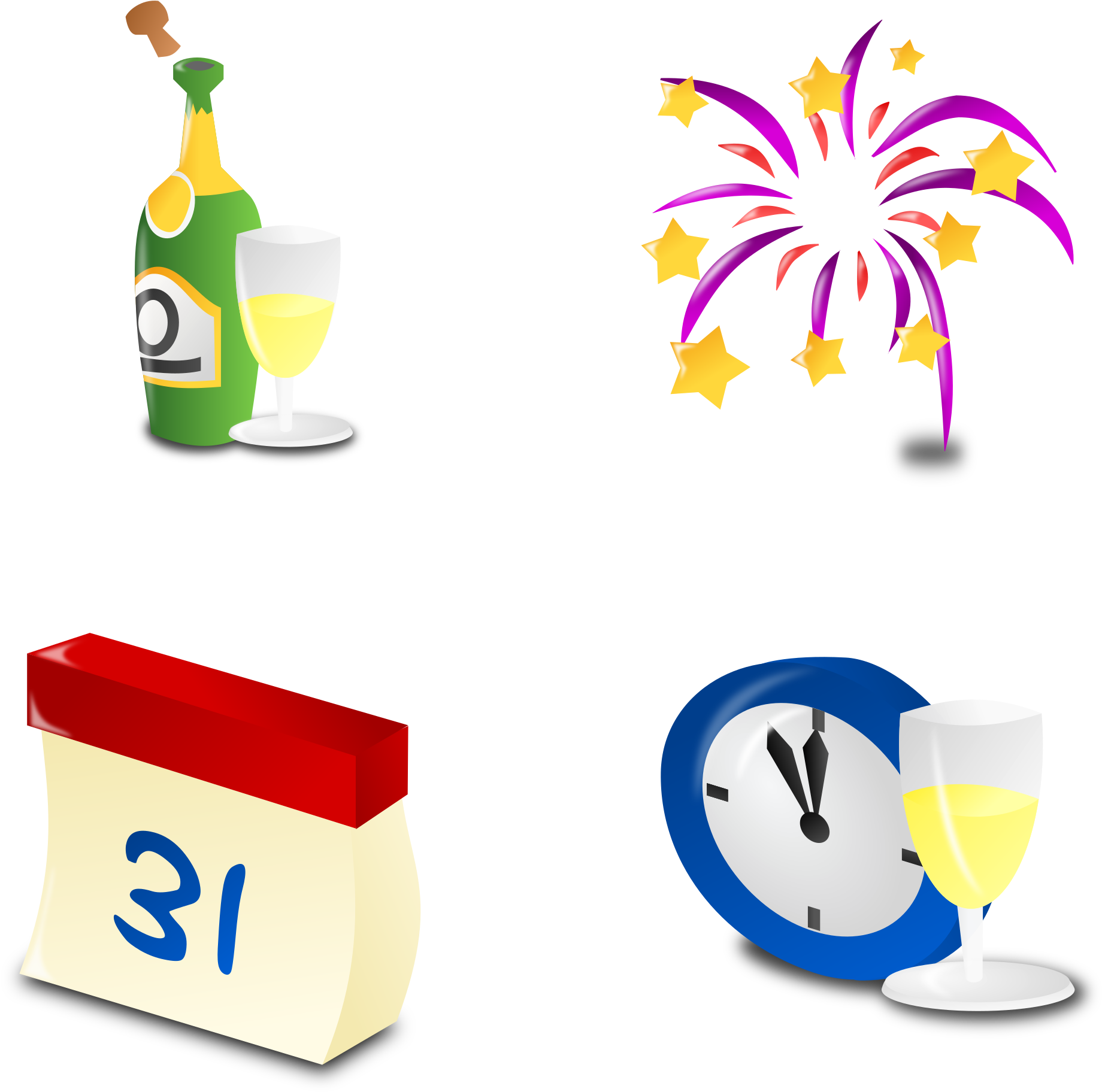 Big Image - Small New Years Icon (2400x2400), Png Download