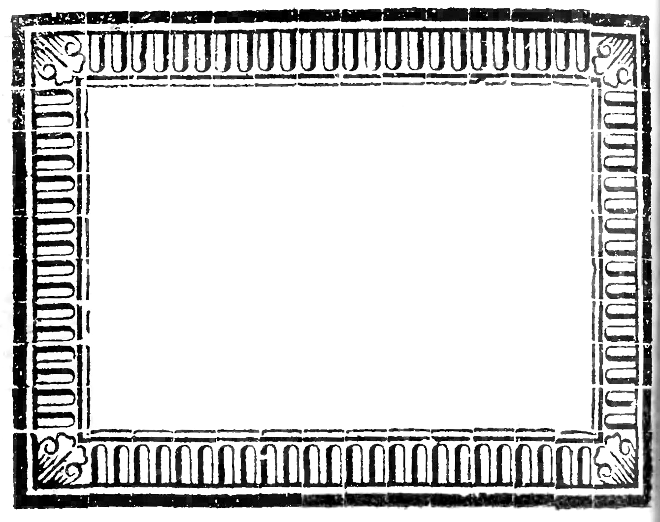 Day A Pastoral P10 Onlyframe - Black And White Book Border Clip Art (1340x1060), Png Download