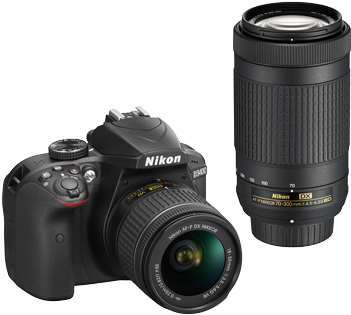 Nikon D3400 Dslr Camera With 18-55mm (350x350), Png Download