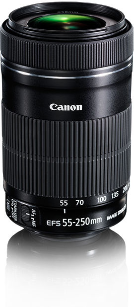 Canon Camera Lens Types & Details - Basedeals Canon 55-250mm Is Stm Lens + Deluxe Lens (270x618), Png Download