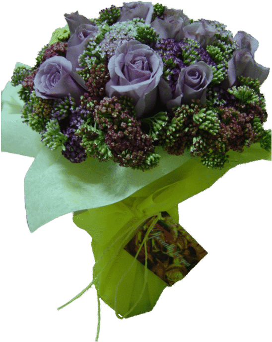 Premium Lavender Roses Flower Bouquet - Blue Rose (800x800), Png Download