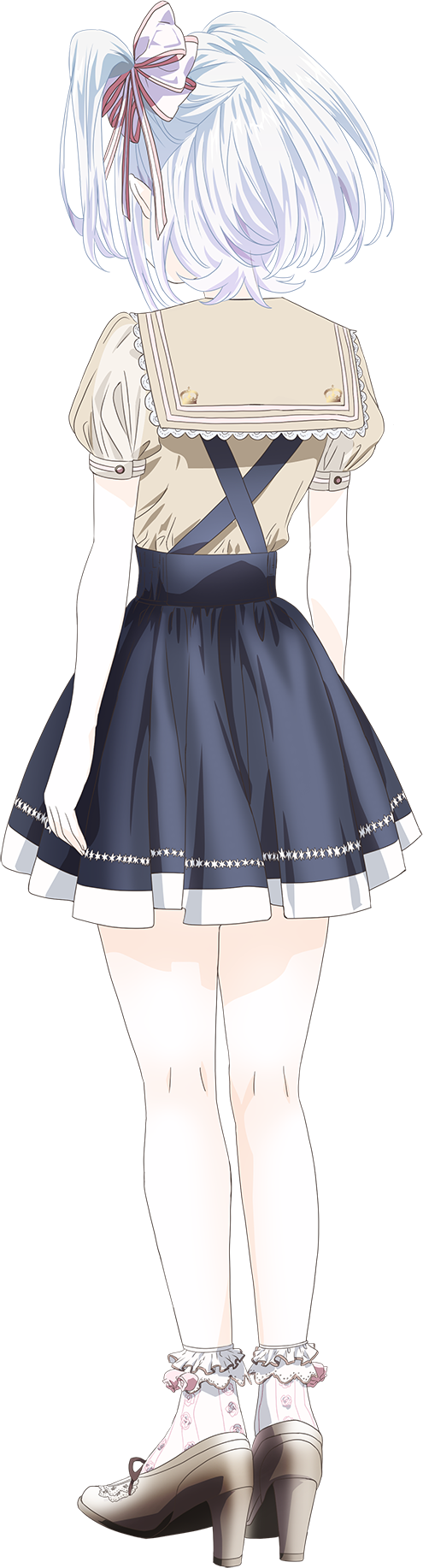 Even Koyori Back Is Looking A Beautiful And Cute Because - Anime Girl From Back Png (495x1833), Png Download