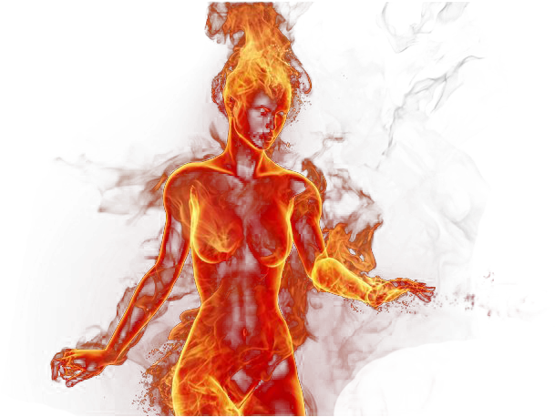 Png Fire Girl - Girl On Fire Png (730x457), Png Download