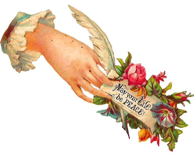 I Love Little Victorian Hand Whimsies They're So Pretty - Victorian Hand Holding Flowers (864x706), Png Download