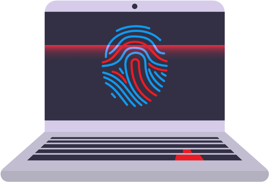 Scan Fingerpring On Laptop - Privacy (1000x695), Png Download