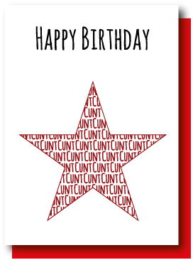 Cunt Birthday Star - Christmas Day (298x420), Png Download