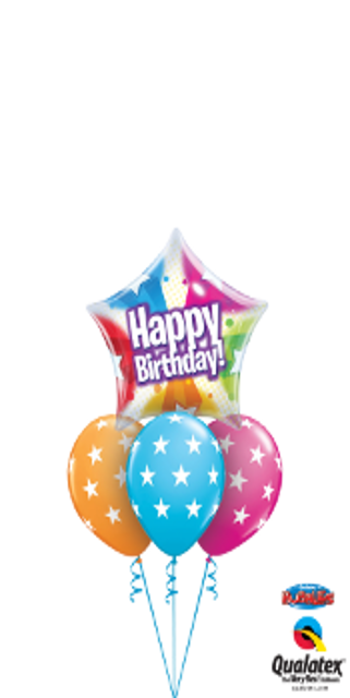 Be The Birthday Star Bouquet - Qualatex 22 Inch Single Bubble Balloon - Birthday Stars (321x640), Png Download