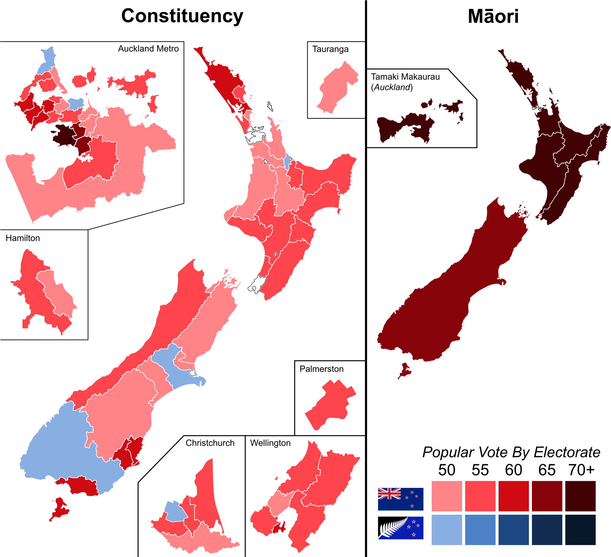 New Zealand Flag Referendum, 2016 Results By Electorate - New Zealand Election 1995 (2000x1837), Png Download