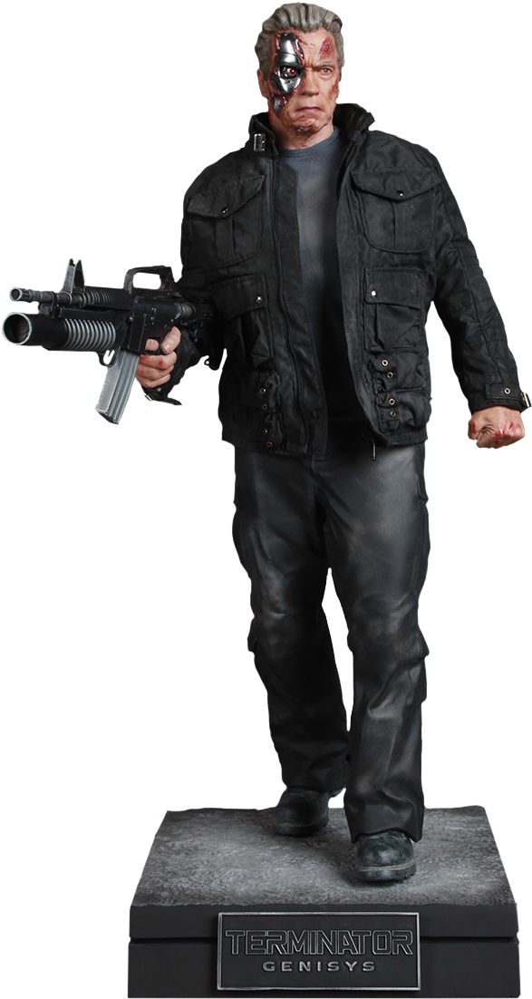T-800 Guardian 1/4 Scale Statue - Chronicle Collectibles Terminator (690x1149), Png Download