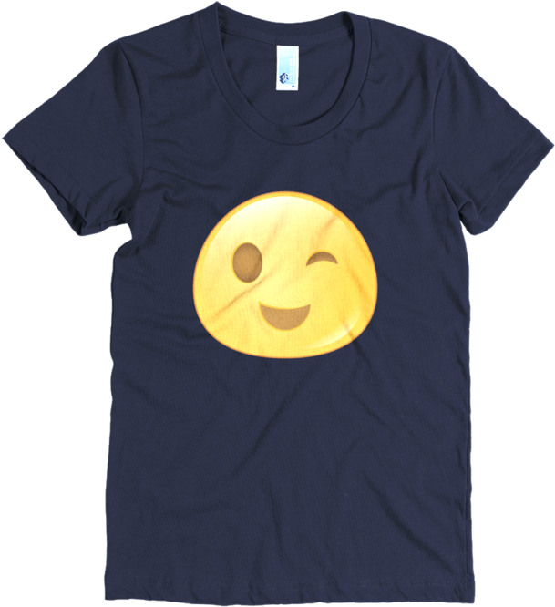 Expressive Wink Emoji Women's Short Sleeve Poly Cotton - Eat Fruit Not Animals (720x720), Png Download