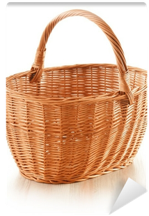 Empty Wicker Basket Isolated On White Wall Mural • - Koszyk Wiklinowy (400x400), Png Download