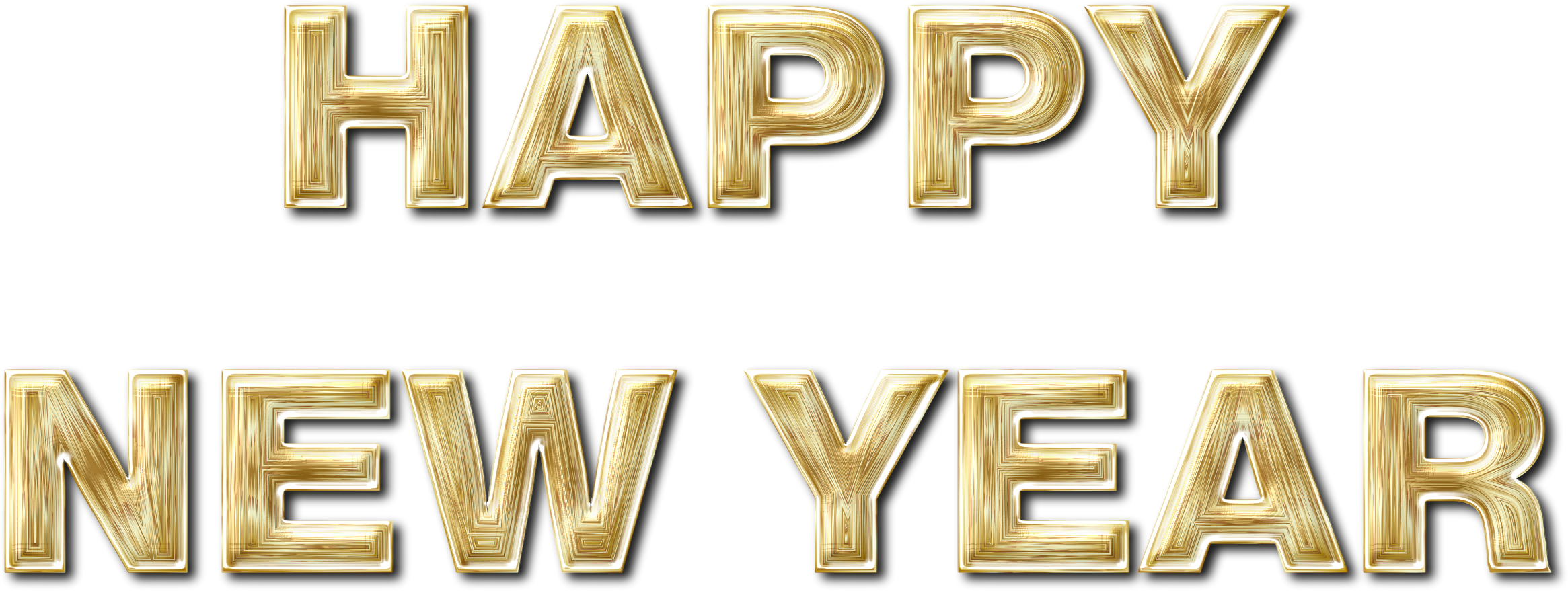 Big Image - Happy New Year Gold (2331x879), Png Download