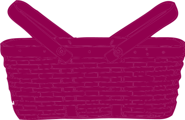 Brown - Pink Basket Clipart (600x390), Png Download