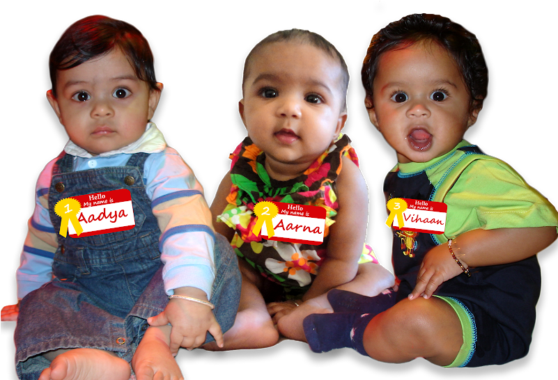 Aadya, Aarna And Vihaan Are Most Popular Indian Baby - Name (800x600), Png Download