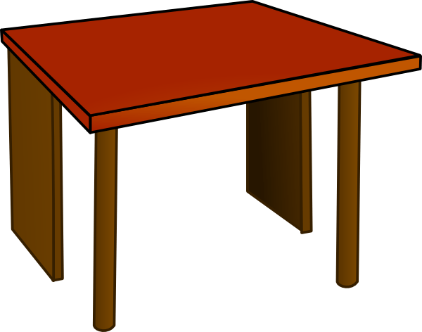 School Table Clipart - Table (600x472), Png Download