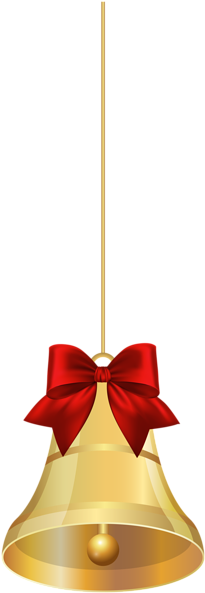 Hanging Christmas Bell Clip Art Image - Clip Art (212x600), Png Download