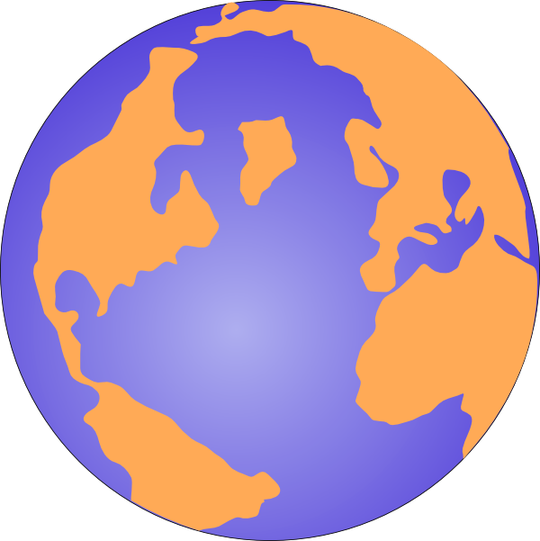 Orange And Blue Globe 3 Clip Art - Orange And Blue Globe (600x601), Png Download