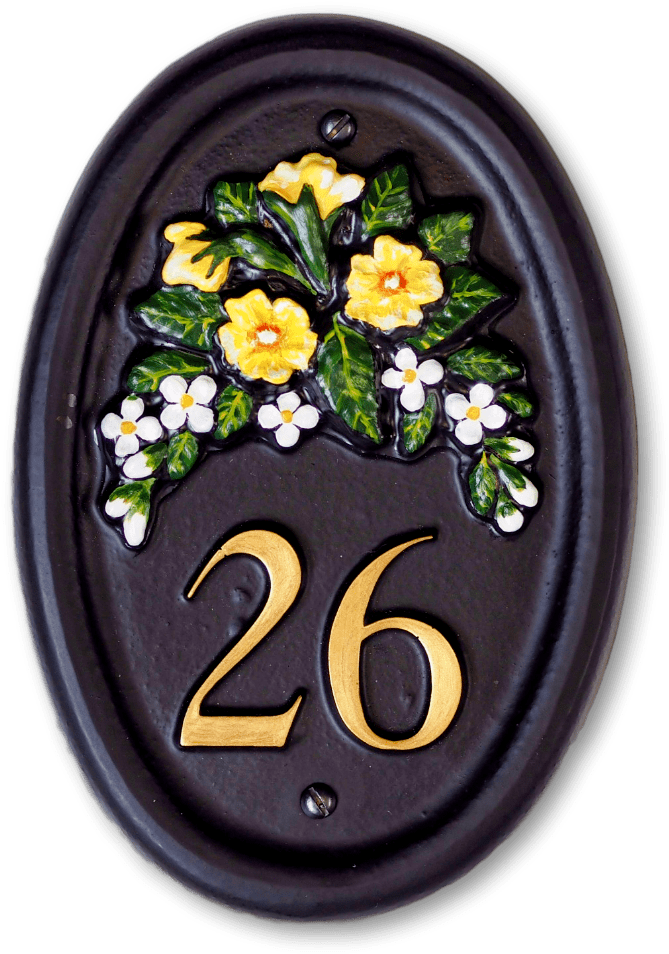 Primrose & Small Flowers House Sign - Flower (689x1000), Png Download