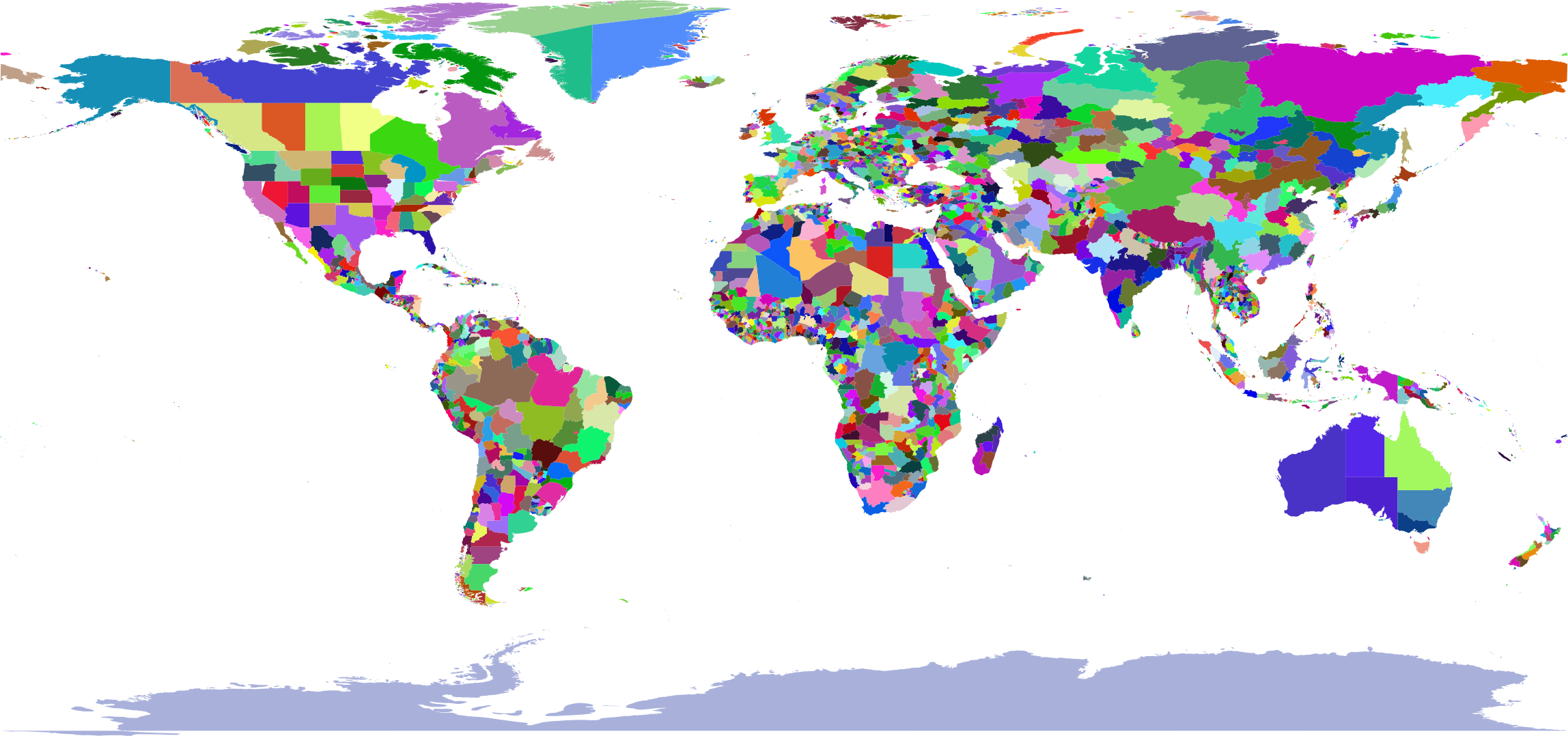 This Free Icons Png Design Of Colorful World Map (2296x1078), Png Download