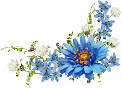 Dekoratívne Elementy « Category - Blue Flower Pixel Png (500x500), Png Download