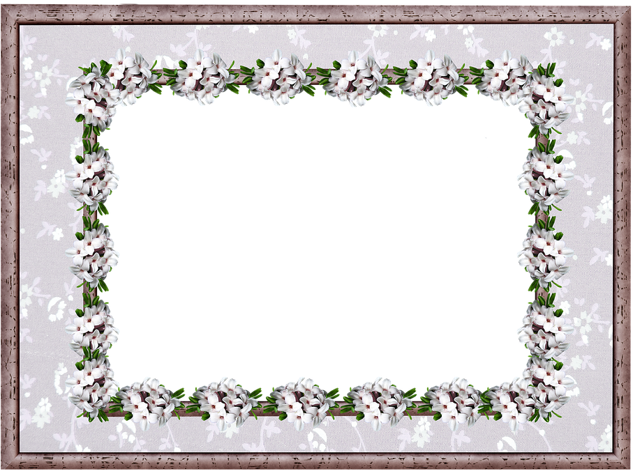 Frame, Border, Daphne, Floral - Picture Frame (939x720), Png Download