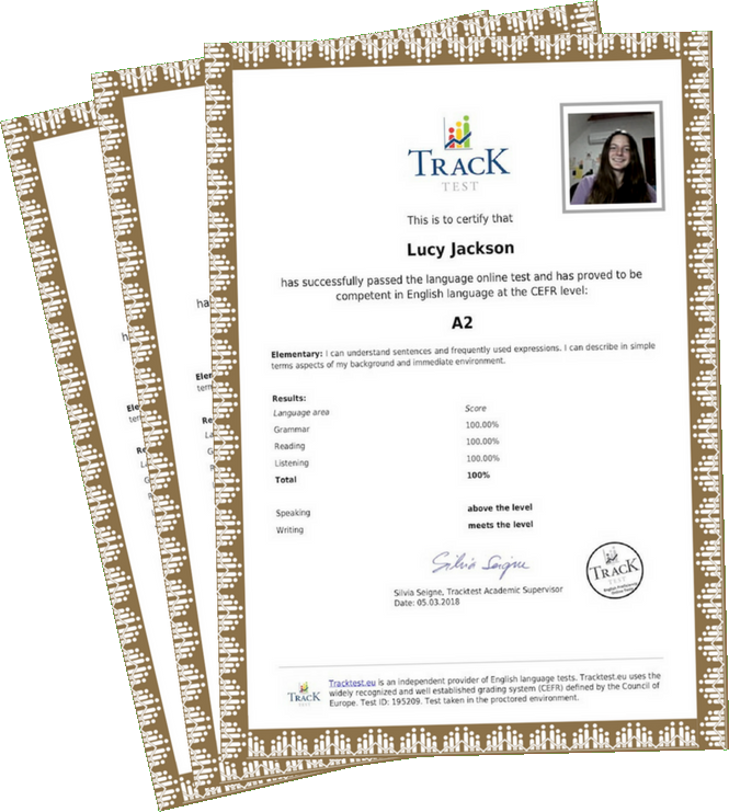 English Certificate Via Registered Letter - A2 English Test Certificate (665x741), Png Download