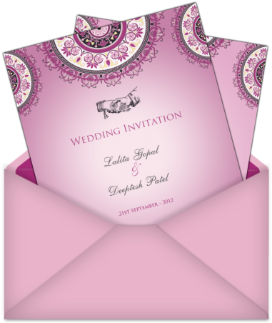 Letter Style Email Indian Wedding Invitation Design - Digital Wedding Card Designs In Png (406x471), Png Download